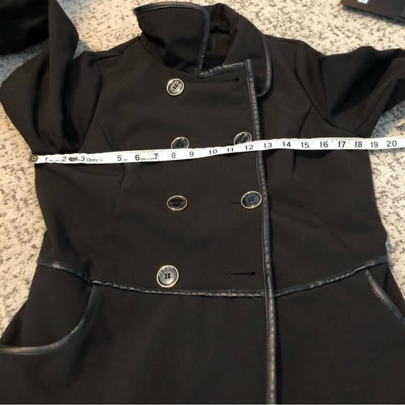 Steve Madden Black Double Breasted Pea Coat Size Medium - Picture 12 of 12